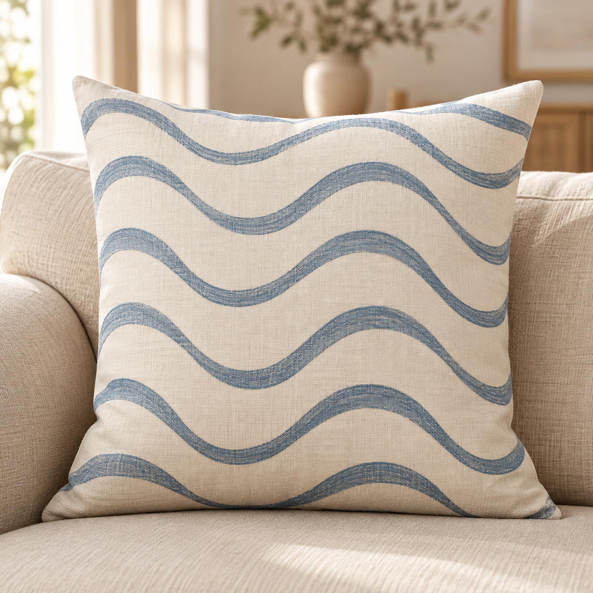 Coastal Wave Sofa Cushion — generated design illustration