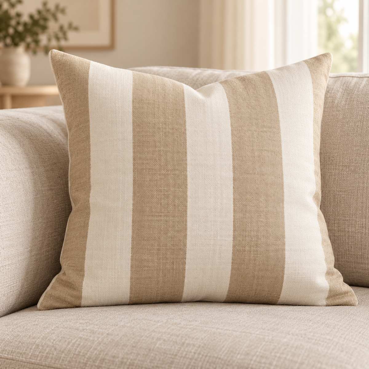 Sand Stripe Sofa Cushion — generated design illustration