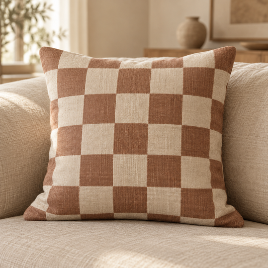 Clay Check Sofa Cushion — generated design illustration